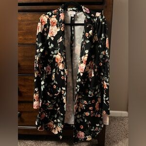 LulaRoe Gwen Floral Black Blazer